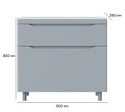 Vivon Тумба с раковиной Shelly 90 серая матовая – фотография-8